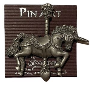 Majestic Carousel Horse Pin Brooch